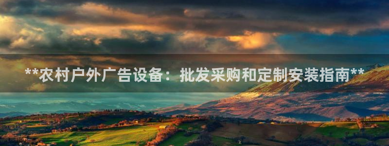 杏宇平台注册地址在哪里：**农村户外广告设备：批发采购和定制安装指南**