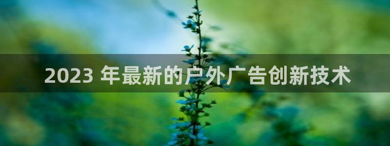 杏宇平台总代理是谁： 2023 年最新的户外广告创新技术
