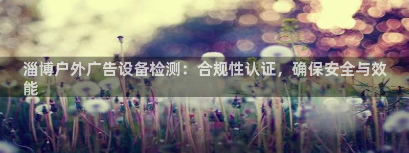 杏宇平台开户：淄博户外广告设备检测：合规性认证，确保安全与效
能