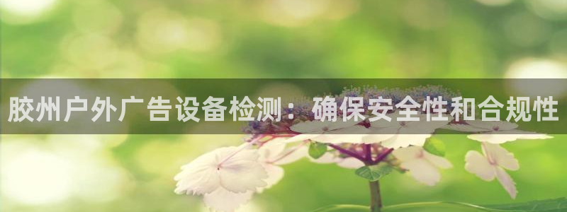 杏宇平台怎么样：胶州户外广告设备检测：确保安全性和合规性