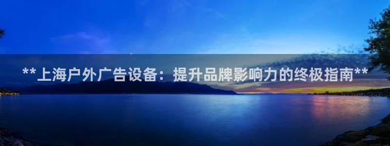 杏宇平台是什么：**上海户外广告设备：提升品牌影响力的终极指南**
