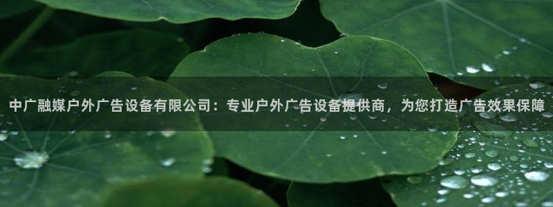 杏宇平台开户：中广融媒户外广告设备有限公司：专业户外广告设备提供商，为您打造广告效果保障