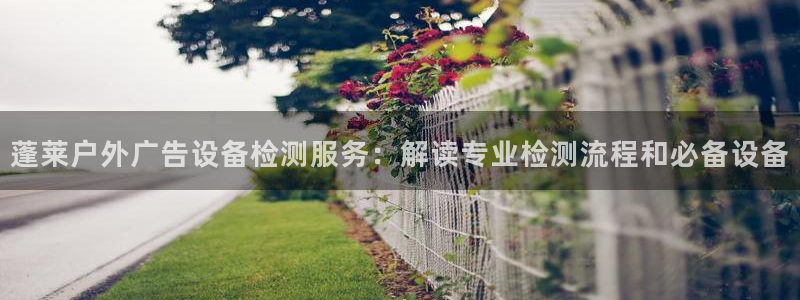 杏宇官方平台官网入口：蓬莱户外广告设备检测服务：解读专业检测流程和必备设备