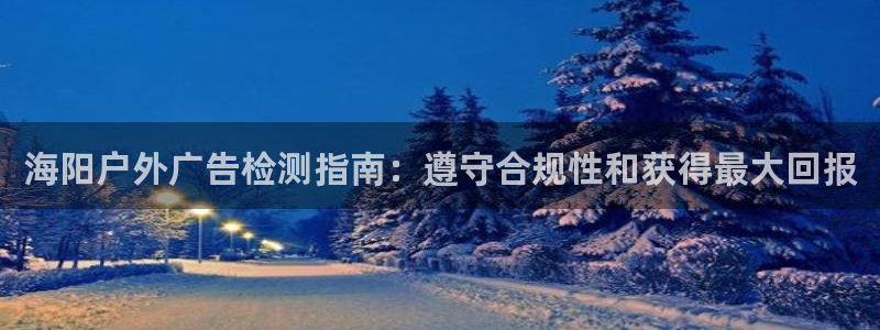 杏宇平台总代理：海阳户外广告检测指南：遵守合规性和获得最大回报