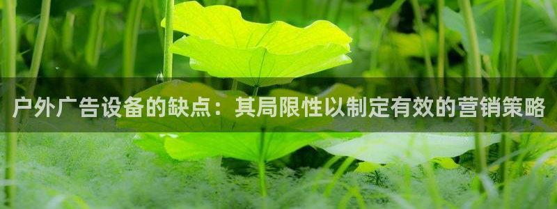 杏宇平台总代理是谁：户外广告设备的缺点：