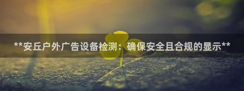 杏宇代理注册：**安丘户外广告设备检测：确保安全且合规的显示**